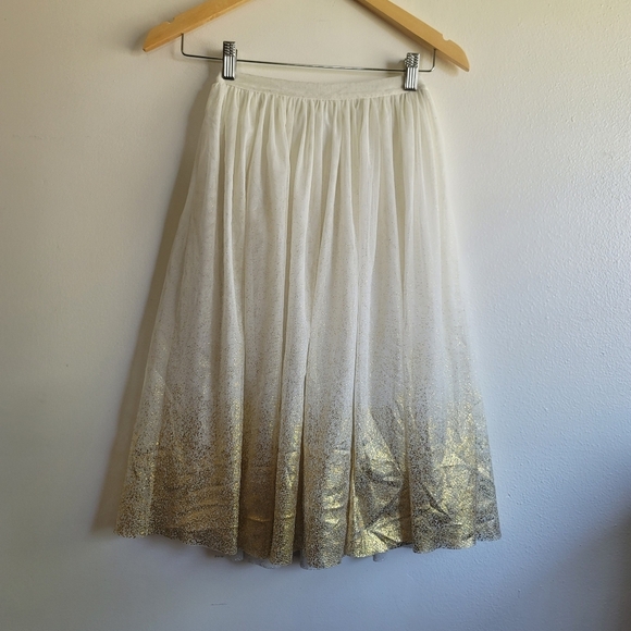 Cherokee, Girls Tulle Maxi Skirt, Cream/Gold Foil, Size 6‎ - Picture 1 of 5
